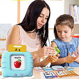 Інтерактивний планшет для вивчення англійської мови + 112 карток, Синій / Розвиваючі картки для дітей, фото 6