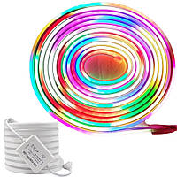 Неонова стрічка 5м, 12V-220V, LED NEON multi with function / Гнучка світлодіодна стрічка / Силіконова led стрічка
