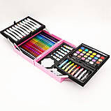 Дитячий набір для малювання у валізці (82 предмети), Рожевий / Художній набір для творчості, фото 3