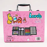 Дитячий набір для малювання у валізці (82 предмети), Рожевий / Художній набір для творчості, фото 10