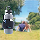 Чохол для пляшки розтягуваний, Чорний / Чохол з кишенею на пляшку / Сумка-чохол для спортивної пляшки, фото 7