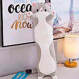 М'яка дитяча іграшка Кіт Батон 70 см Сірий / Плюшева іграшка подушка / М'яка іграшка довге кошеня, фото 2