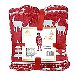 Новорічна толстовка-плед з капюшоном для дітей, фланелева, Червона / Різдвяна піжама дитяча, фото 7