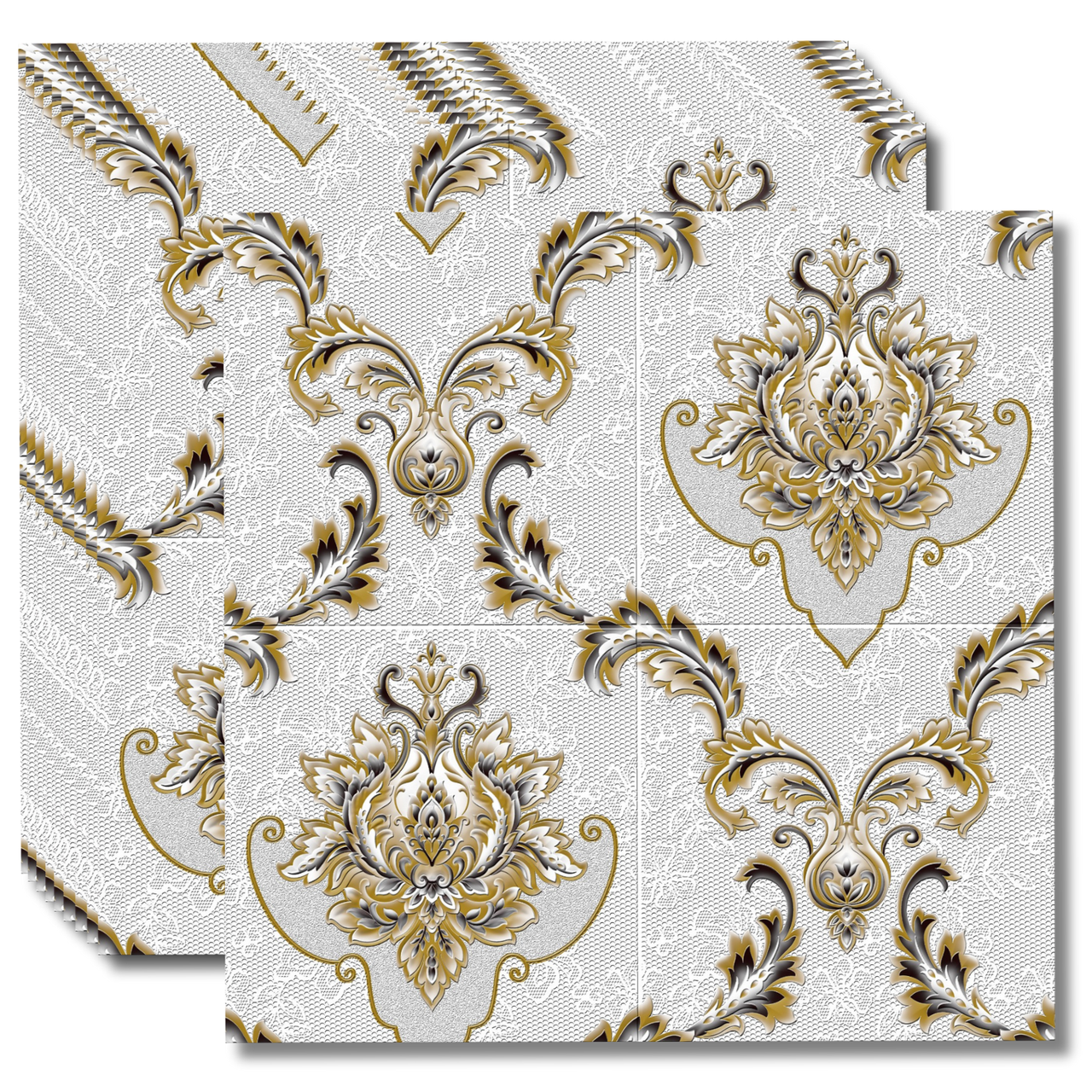 Самоклеюча 3D панель декоративна під вінтаж білий 700x700x4мм (403) BV-0000755, фото 1