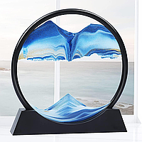 3D картина антистрес "Піщаний краєвид", Синя / Настільна пісочна картина в кімнату / Картина антистрес