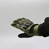 Тактичні рукавички із закритими пальцями, розмір М, Зелені / Військові рукавички із захистом / Рукавички для ЗСУ, фото 8