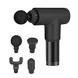 Портативний ручний масажер для тіла + 4 насадки, від USB, KH-320 / М'язовий масажер для спини, попереку шиї, фото 9