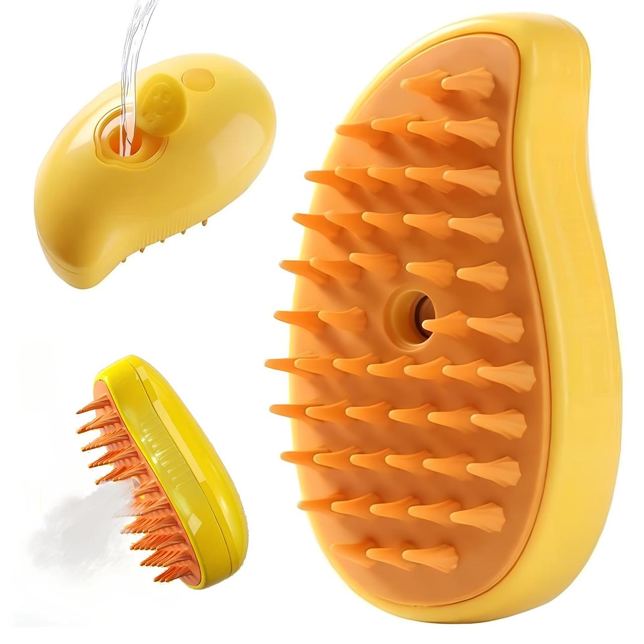 Парова щітка від шерсті для котів, з USB, AD-2220, Жовтий / Щітка для тварин / Парова гребінець для котів, фото 1