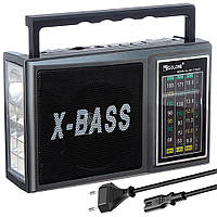 Акумуляторний радіоприймач із ліхтариком AM/FM, USB, SD, RX-177LED / Портативний фм радіо на батарейках