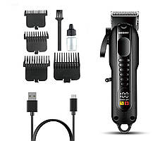 Акумуляторна машинка для стрижки волосся, 4 насадки, Geemy GM-8040 / Бездротовий тример для стрижки