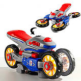 Інтерактивна танцююча іграшка Мотоцикл 23см з підсвіткою, від батарейок, YJ388 / Музична іграшка квадроцикл, фото 4