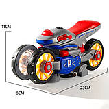 Інтерактивна танцююча іграшка Мотоцикл 23см з підсвіткою, від батарейок, YJ388 / Музична іграшка квадроцикл, фото 9