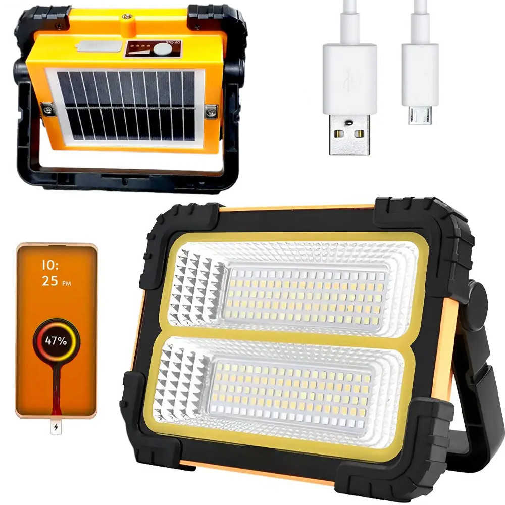 Ліхтар на сонячній панелі 3600mAh, з USB, Working Lamp JN-883 / Ліхтар акумуляторний / Ліхтар прожектор