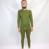 Чоловіча термобілизна на флісі, Розміри 46-54, Олива / Термоодяг / Флісова термобілизна зимова, фото 8