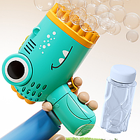 Дитячий пістолет для мильних бульбашок на батарейках, Bubble blaster, Блакитний / Генератор мильних бульбашок