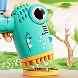Дитячий пістолет для мильних бульбашок на батарейках, Bubble blaster, Блакитний / Генератор мильних бульбашок, фото 4