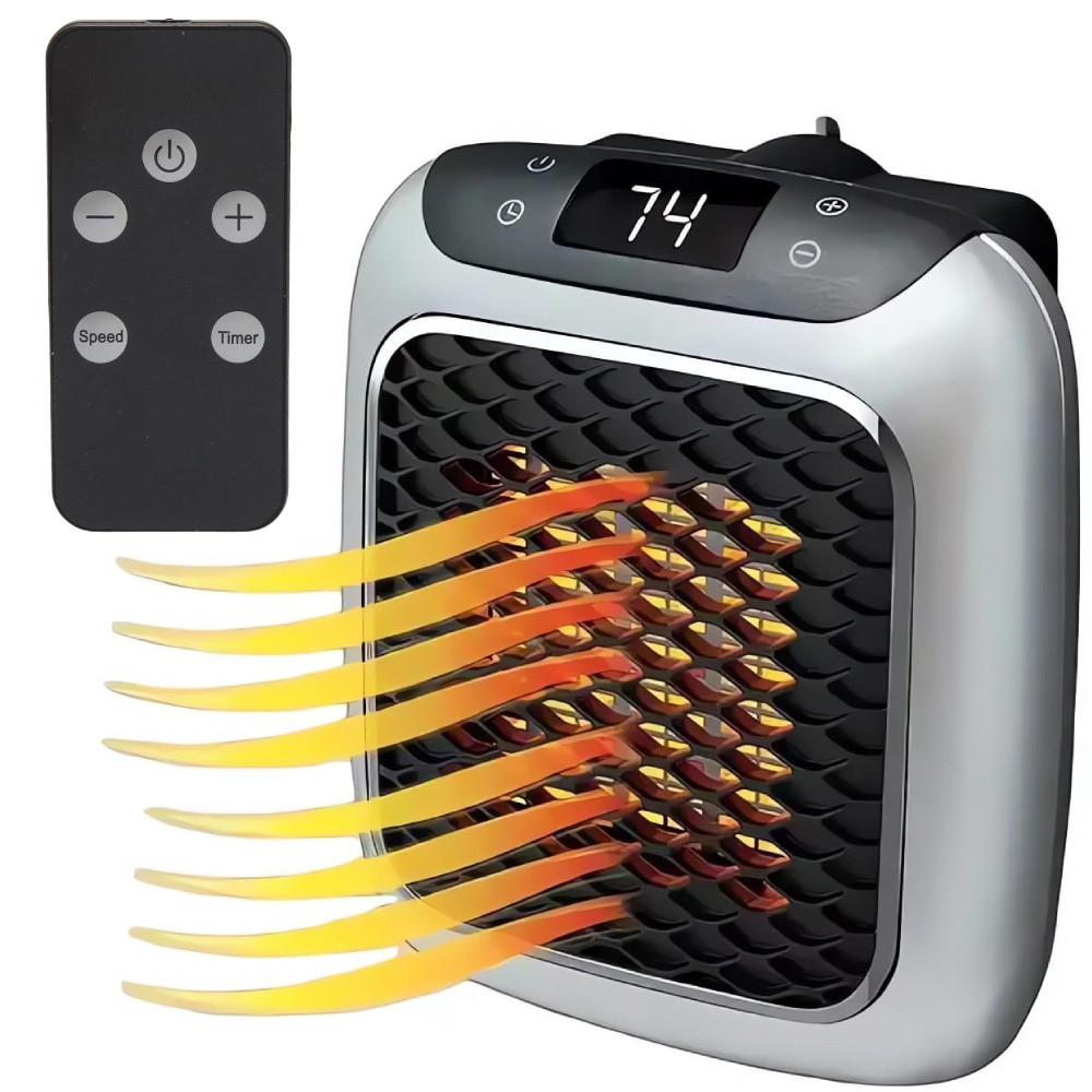 Портативний обігрівач 800Вт, від мережі + пульт ДК, Handy Heater / Електрообігрівач / Тепловентилятор