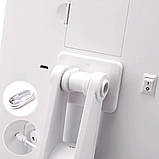 Косметичне дзеркало потрійне з підсвіткою, від USB, Білий / Дзеркало для макіяжу / Дзеркало настільне, фото 9