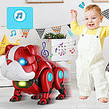 Інтерактивна іграшка собака Бульдог, на батарейках, 13 см, Mecha Dog R11 / Танцююча іграшка собака робот, фото 2