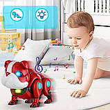 Інтерактивна іграшка собака Бульдог, на батарейках, 13 см, Mecha Dog R11 / Танцююча іграшка собака робот, фото 6