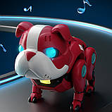 Інтерактивна іграшка собака Бульдог, на батарейках, 13 см, Mecha Dog R11 / Танцююча іграшка собака робот, фото 7