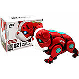 Інтерактивна іграшка собака Бульдог, на батарейках, 13 см, Mecha Dog R11 / Танцююча іграшка собака робот, фото 10