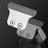 Бездротовий триммер для стрижки з насадками KH001, Сірий / Акумуляторна машинка для стрижки волосся, фото 6