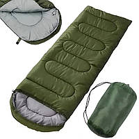 Зимовий спальний мішок до -25, 220х80см, HYA006, Зелений / Туристичний спальник з капюшоном / Спальник-ковдра
