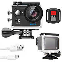 Екшн камера спортивна 4K, 12Mp (з аквабоксом) WIFI + пульт, EKEN H9R / Водонепроникна камера на шолом