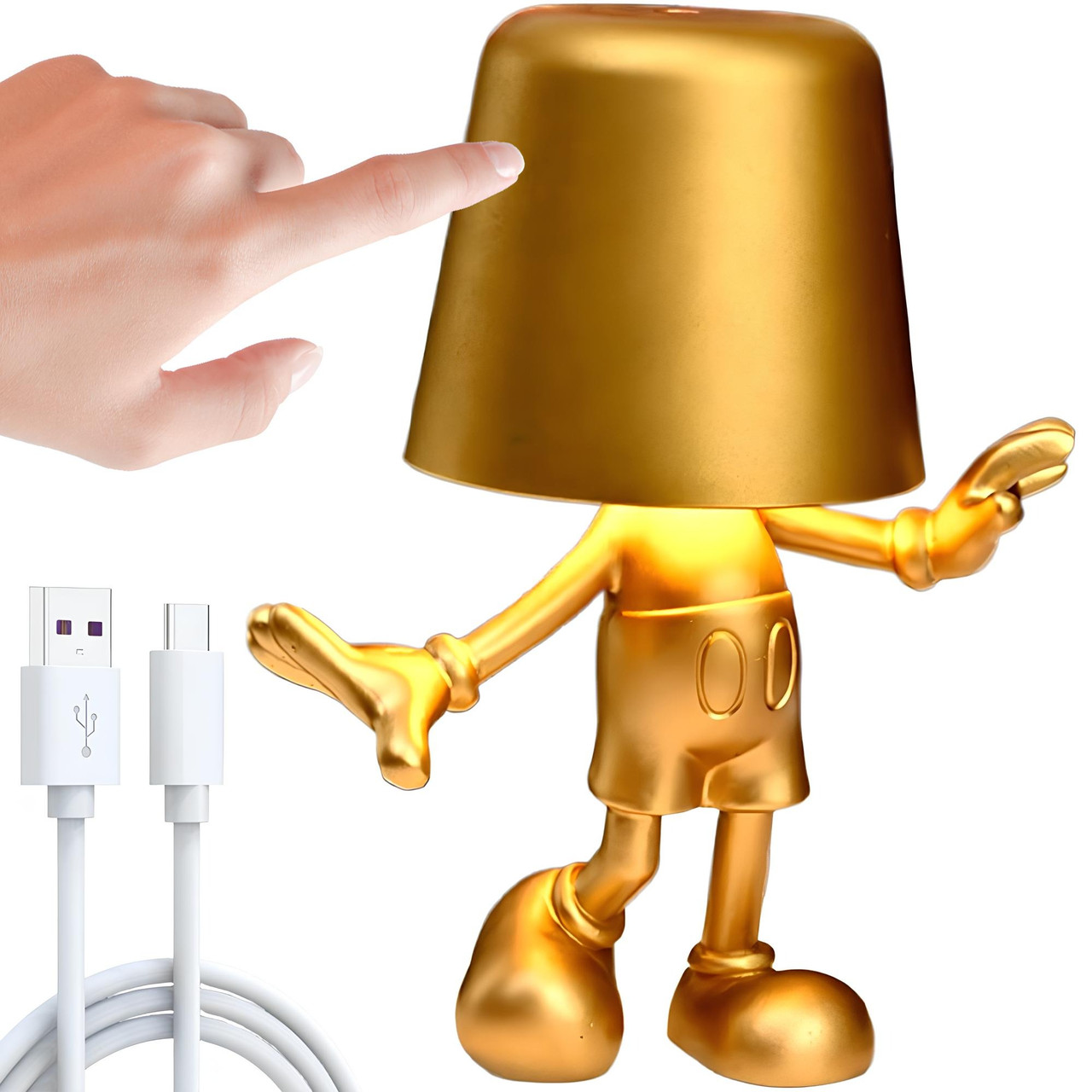 Настільний нічник сенсорний з магнітом 19х15см, 1800мАг, USB, Golden Mikki / Акумуляторна лампа-нічник