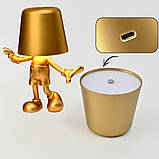 Настільний нічник сенсорний з магнітом 19х15см, 1800мАг, USB, Golden Mikki / Акумуляторна лампа-нічник, фото 7