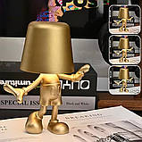Настільний нічник сенсорний з магнітом 19х15см, 1800мАг, USB, Golden Mikki / Акумуляторна лампа-нічник, фото 8