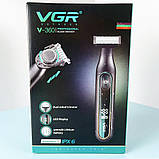 Електробритва акумуляторна з дисплеєм VGR V-360 / Бездротова бритва тример / Чоловіча електрична бритва, фото 8