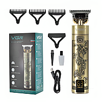 Акумуляторна машинка для стрижки волосся 4в1 VGR V-076 / Бездротовий триммер для гоління