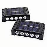 Комплект 2шт Вуличний ліхтар на сонячній батареї 10LED (10⨯5,5⨯2,5 см) / Водонепроникний світильник для саду, фото 4