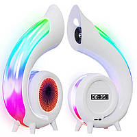 Настільна RGB лампа, з годинником і колонкою, від USB у вигляді черепашки / Лампа нічник / Колонка нічник / Нічник лампа