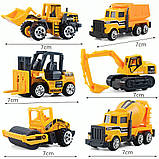 Набір будівельних машинок, 6 шт / Будівельна техніка для дітей / Набір будівельної техніки / Набір машинок, фото 8