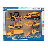 Набір будівельних машинок, 6 шт / Будівельна техніка для дітей / Набір будівельної техніки / Набір машинок, фото 9