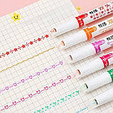 Набір із 6 спец маркерів двостронніх (0,5мм/Фігура), Kawaii Flowers Line Shaped / Роликові маркери, фото 7