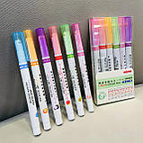 Набір із 6 спец маркерів двостронніх (0,5мм/Фігура), Kawaii Flowers Line Shaped / Роликові маркери, фото 9