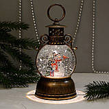 Новорічний музичний світильник "Сніжна куля" від батарейок та USB, 20х10х10 см, Рандом / Декоративний нічник, фото 7