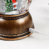 Новорічний музичний світильник "Сніжна куля" від батарейок та USB, 20х10х10 см, Рандом / Декоративний нічник, фото 9