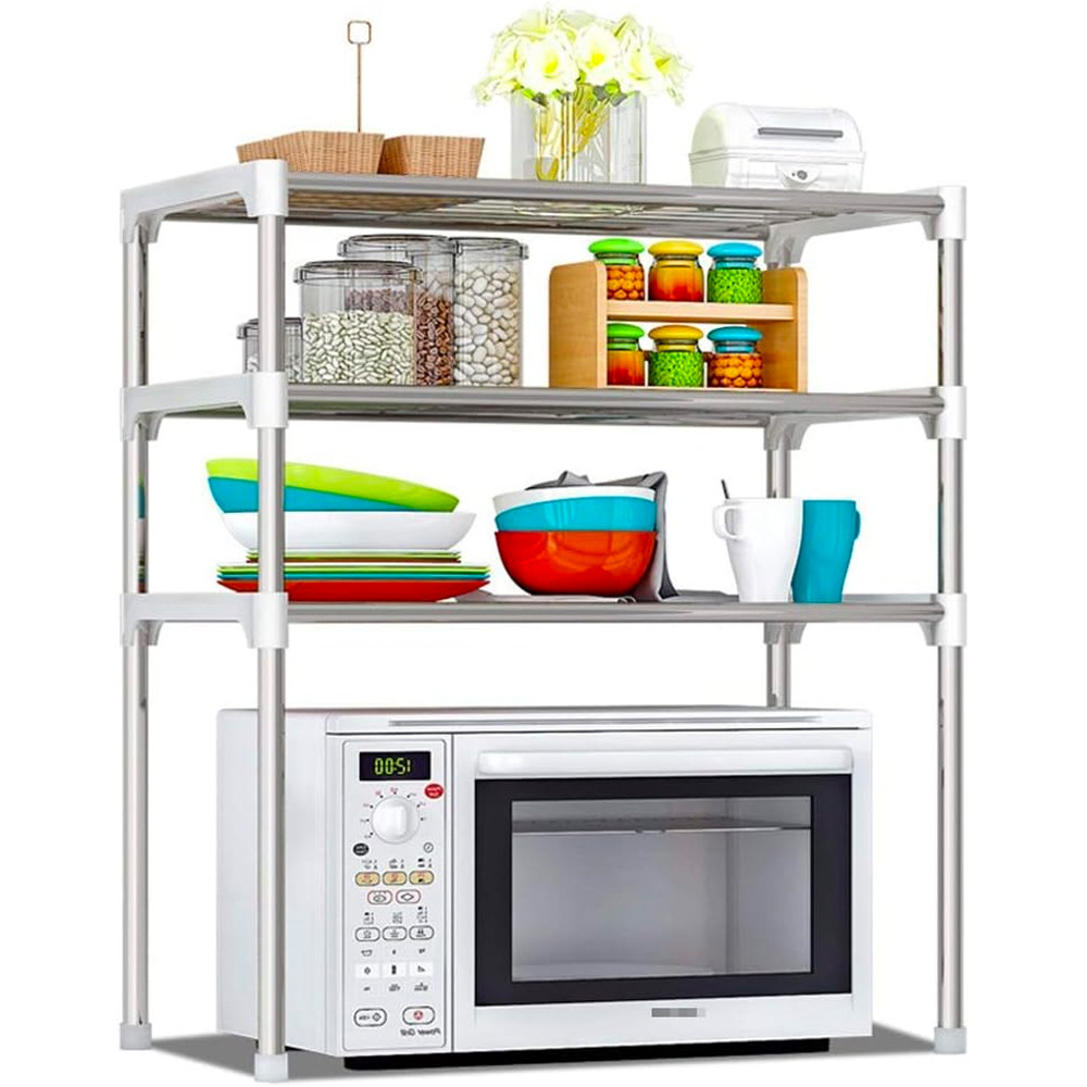 Полиця органайзер для мікрохвильової печі, 65x60x25см, Multifunctional storage rack / Універсальний кухонний стелаж