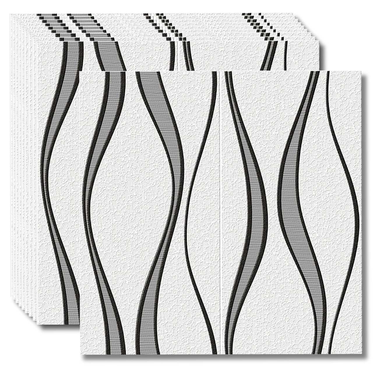 3D Самоклеюча декоративна панель під білі хвилі 700x700x4мм (195) BV-0000766, фото 1