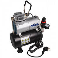 ✅ Миникомпрессор безмасл. для аерографії (автостоп 2,8-4 бар), сресивером, 3л, + фільтр і редуктор Mio