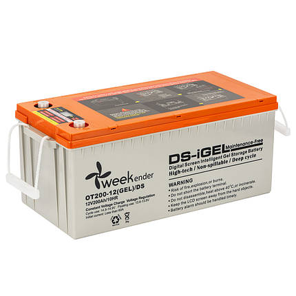 Гелевий акумулятор з дисплеєм Weekender OT200-12 GEL/DS, фото 1