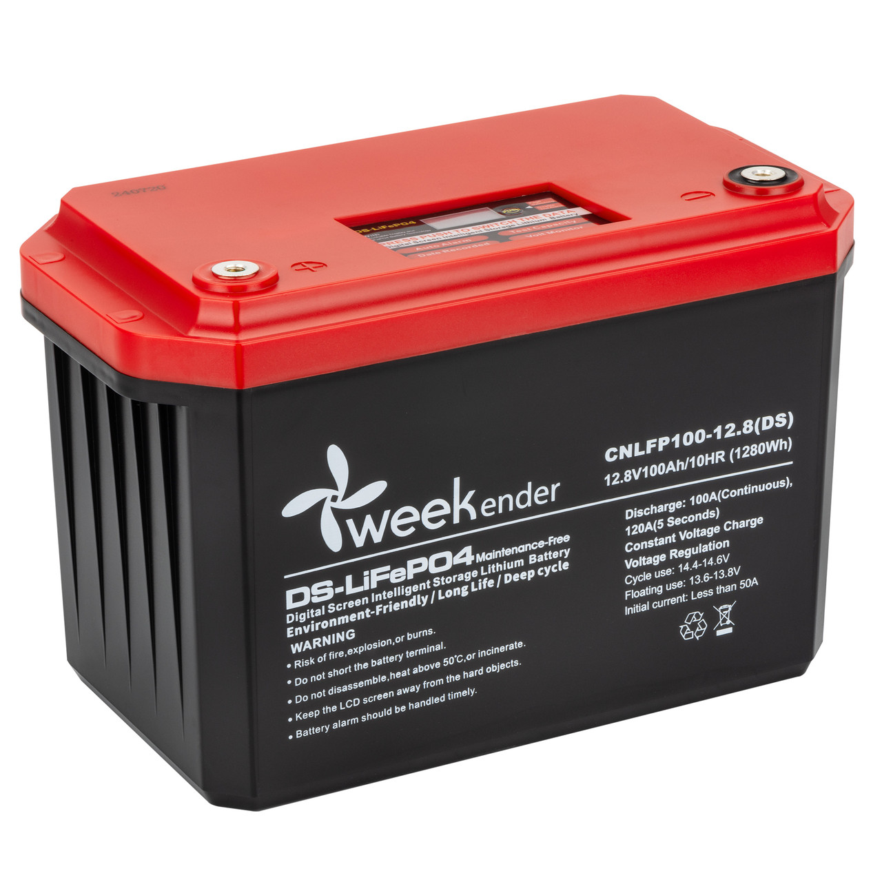 Літій ферумний акумулятор з дисплеєм Weekender IP66 CNLFP100-12.8 DS