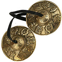 Караталы або тибетські дзвіночки діаметр 6,5 см золотисті (C3828)