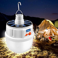 Лампа кемпінгова акумуляторна JD 2022 SOLAR з акумулятором і сонячною зарядкою 5 Вт