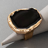 Вінтажне кільце золоте з чорною ємаль, розмір 19, фото 3